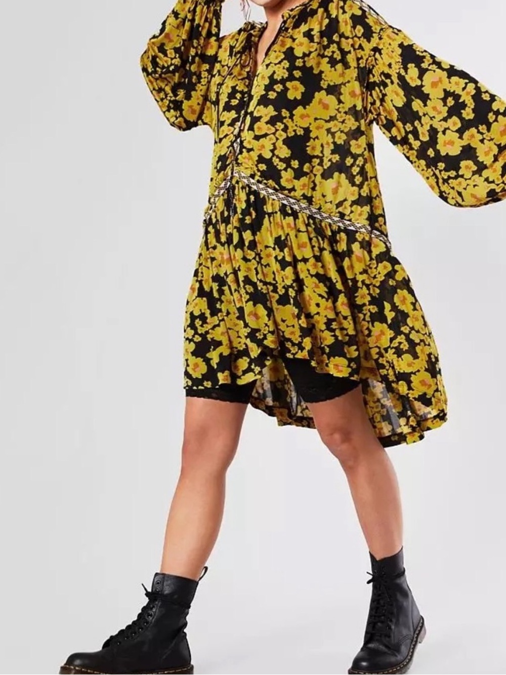 Free People Love Letter Floral Print Tunic Free Spirit Festival Size S